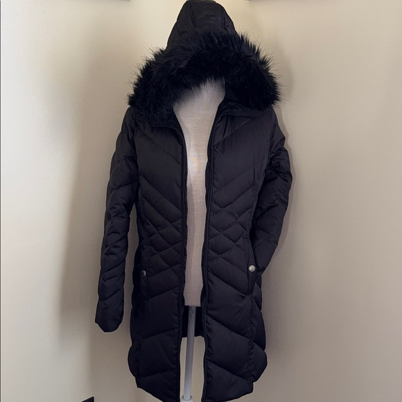 Kenneth Cole Reaction Black Hooded Puffer Jacket - Picture 7 of 15